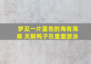 梦见一片蓝色的海有海豚 天鹅鸭子在里面游泳